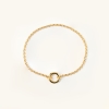 Bransoletka srebrna pozłacana z kółeczkiem na zawieszki.