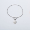 Zestaw srebrna bransoletka z zawieszką z naturalnej perły.