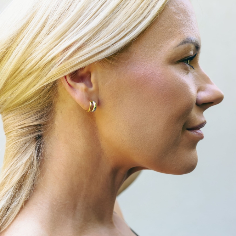 Kolczyki srebrne pozłacane srebrno-złote.