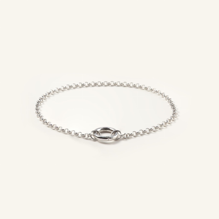 Bransoletka srebrna z kółeczkiem na zawieszki.