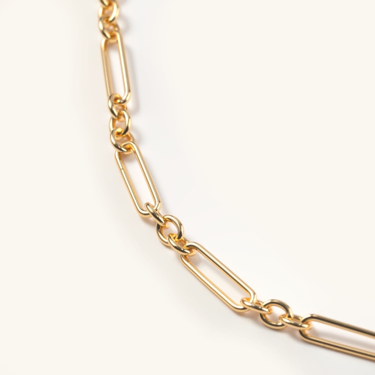 Naszyjnik srebrny pozłacany z kółeczkiem na zawieszki.