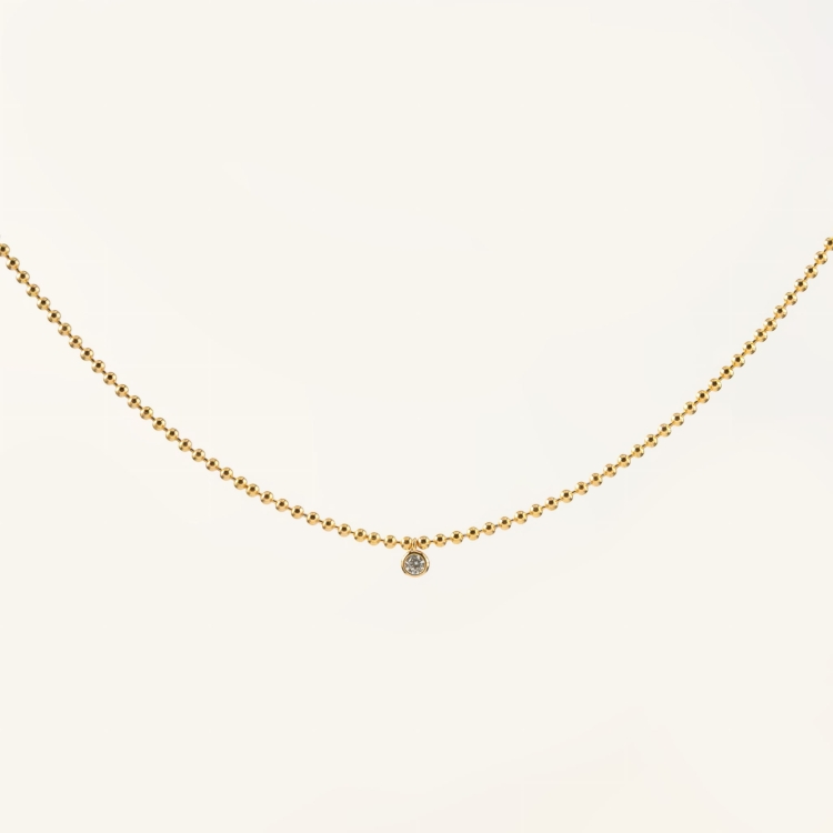 Naszyjnik srebrny pozłacany z cyrkonią.