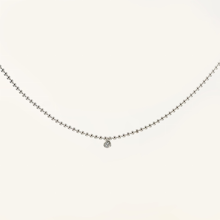 Naszyjnik srebrny z cyrkonią.