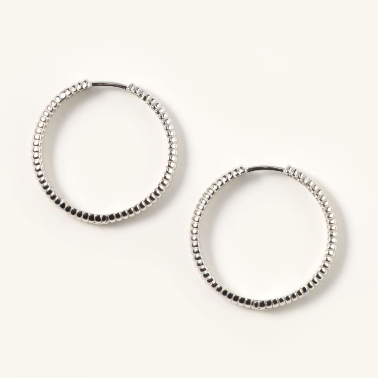 Kolczyki srebrne  koła karbowane.